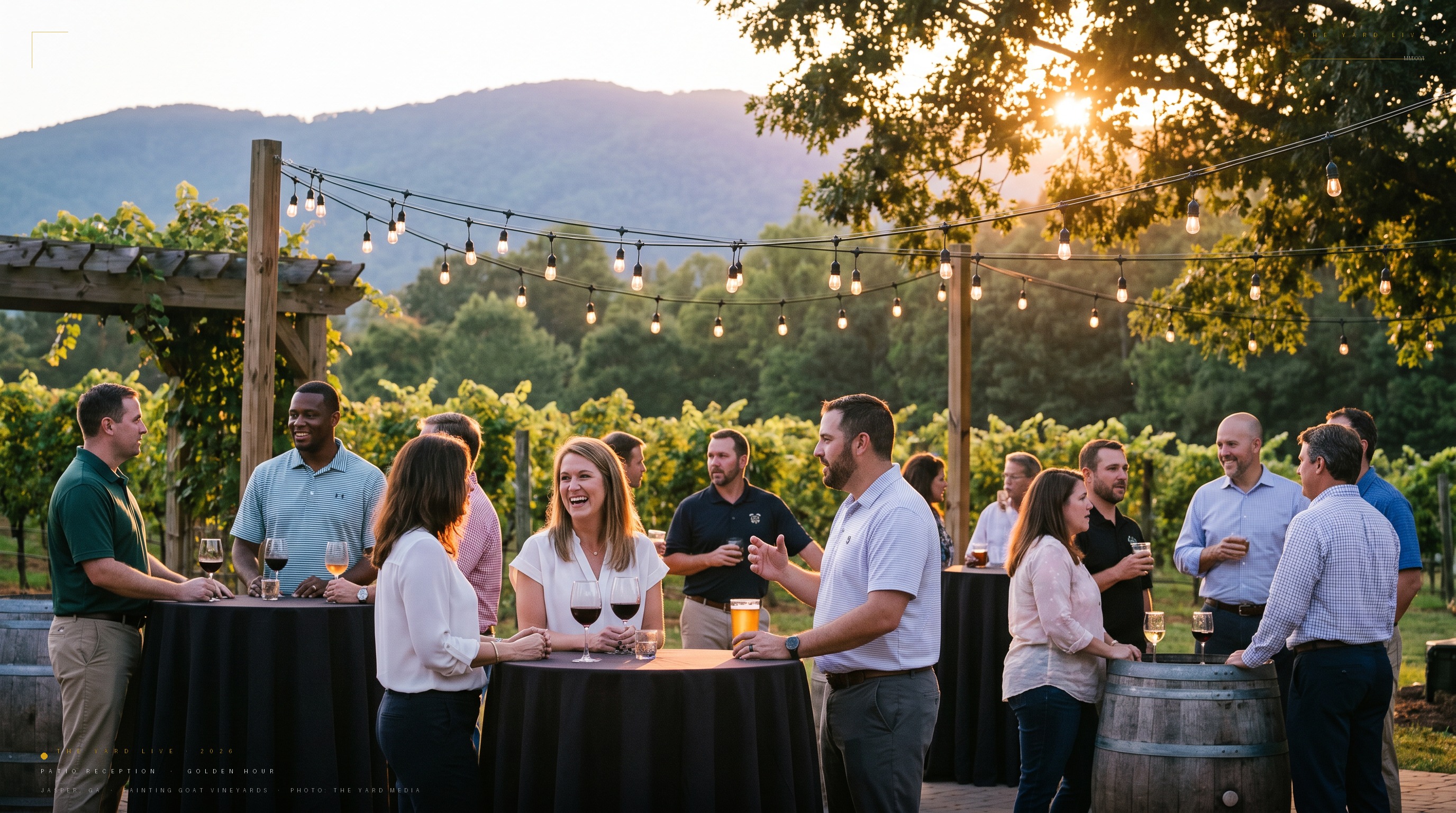 Estate wine pours. Real conversations. The founding class will be the smallest room THE YARD ever runs.
